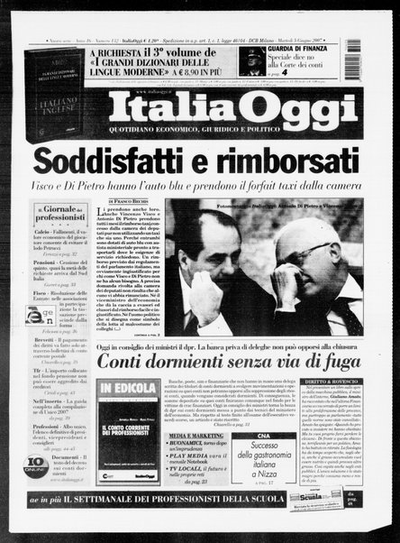 Italia oggi : quotidiano di economia finanza e politica